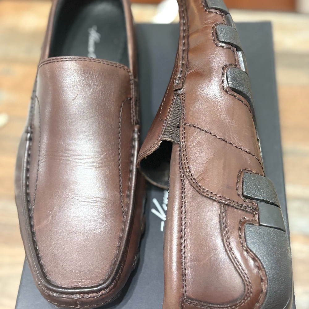 Kenneth Cole New York Dark Brown Leather Slip-Ons